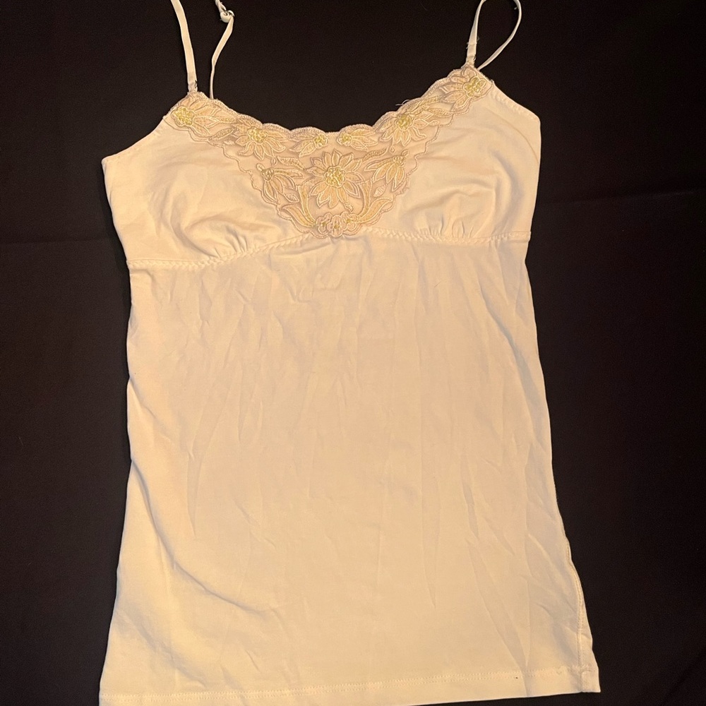 Elegant Cream Lace Trim Women's Top